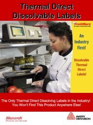 Thermal Direct Dissolvable Labels Thermal Direct ... - Avery Dennison