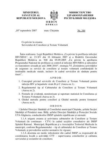 Ordin nr. 344 din 15.09.2007 cu privire la crearea Serviciului de ...