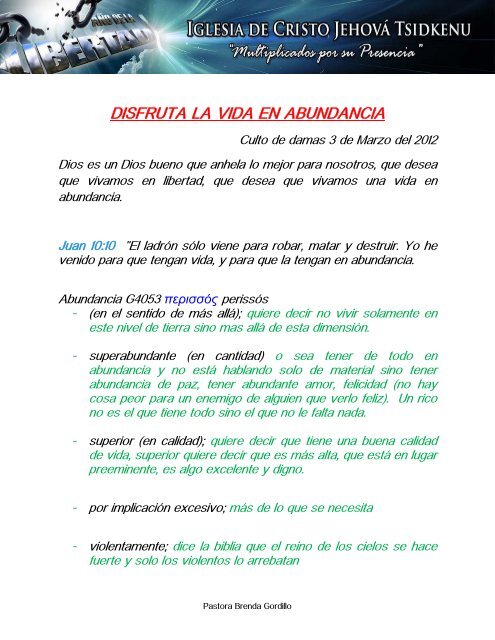 Disfruta La Vida En Abundancia Ebenezer Chicago Disfruta La Vida En Abundancia Ebenezer Chicago