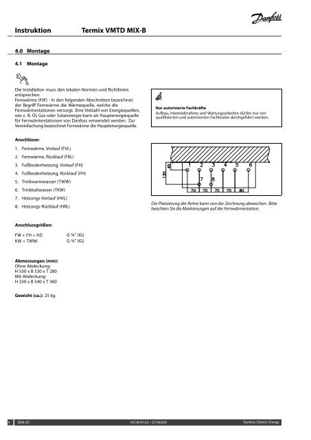 Instruktion Termix VMTD MIX-B - FernwÃ¤rme-Komponenten