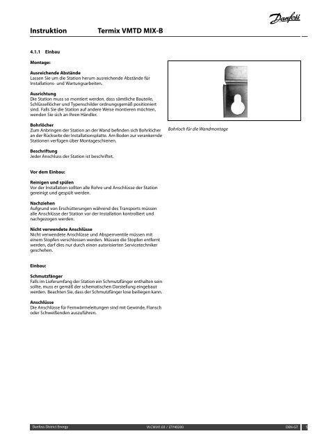 Instruktion Termix VMTD MIX-B - FernwÃ¤rme-Komponenten