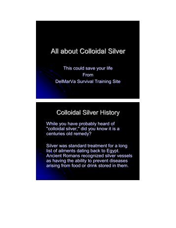 All about Colloidal Silver - Survival-training.info