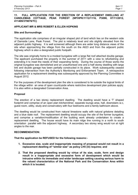 Full Application for the Erection of a Replacement Dwelling at ...