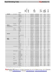 Heat Shrinkable Tubing - section 2: Raychem Wire ... - Raytronics AG