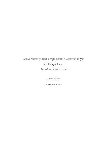 Genvorhersage und vergleichende Genomanalyse am Beispiel von ...