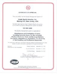 ISO 9001-2008 Certification - Linde Premium Products