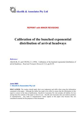 Calibration of the bunched exponential distribution of arrival headways