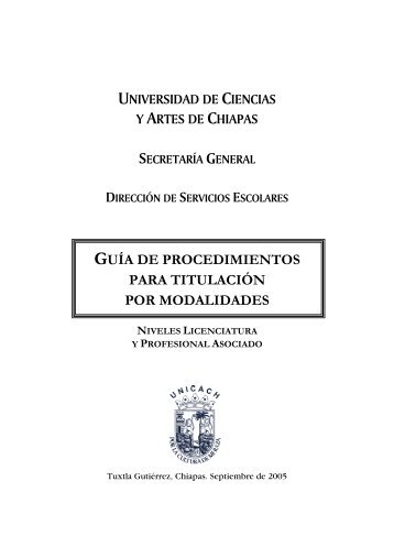 guía de procedimientos para titulación por modalidades