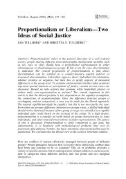 Proportionalism or LiberalismâTwo Ideas of Social Justice
