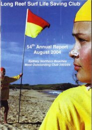 54th Annual Report - Season 2003-04 - Long Reef Surf Life Saving ...