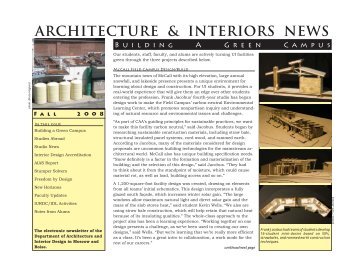 ARCHITECTURE & INTERIORS NEWS - College of Art and ...