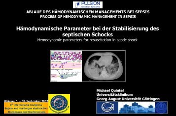 Hemodynamic parameters for resuscitation in septic shock