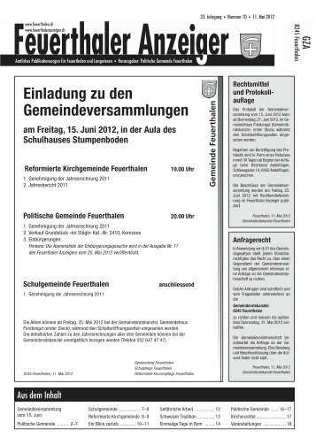 Gemeinde Feuerthalen - Feuerthaler Anzeiger