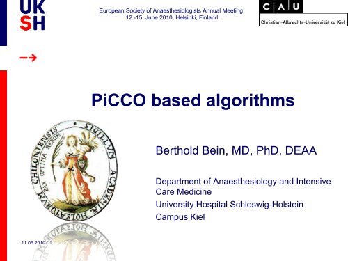 PiCCO based algorithms - PULSION Medical Systems SE