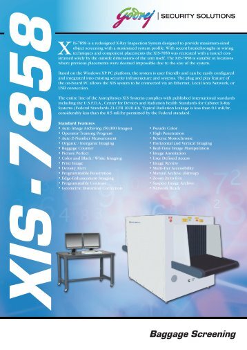 XIS -7858 Baggage Screening - Godrej Security Solutions