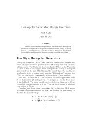 Homopolar Generator Design Exercises - Kurt Nalty