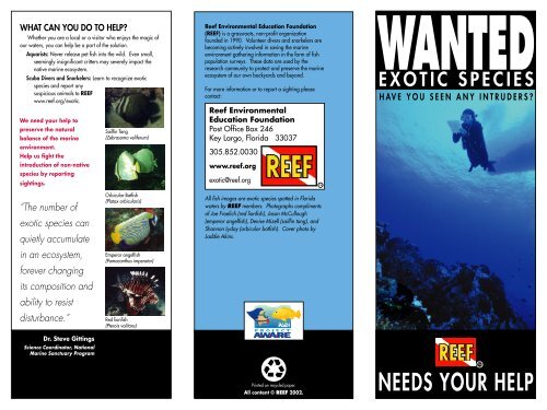 Exotic Species Brochure - Reef