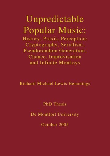 Unpredictable Popular Music: - Richard Hemmings