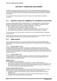 SECTION 9: EXHIBITIONS AND AWARDS 9.1 General criteria for ...