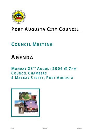 port augusta city council council meeting agenda monday 28th ...