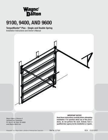 TorqueMaster Plus Single Double Spring (English) - Wayne Dalton