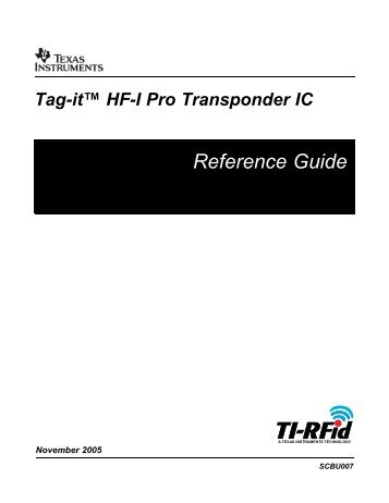 Tag-it (tm) HF-I Pro Transponder IC - Texas Instruments