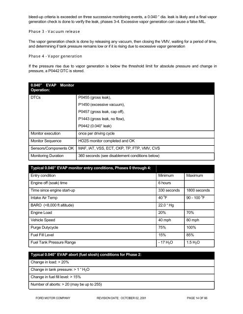 2002 MY OBD-II System Operation Summary - MotorCraftService.com