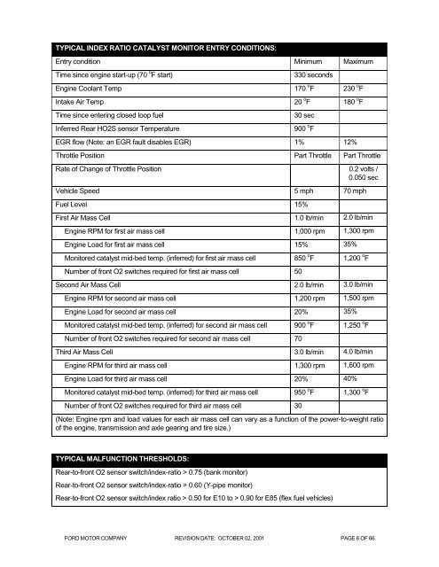 2002 MY OBD-II System Operation Summary - MotorCraftService.com