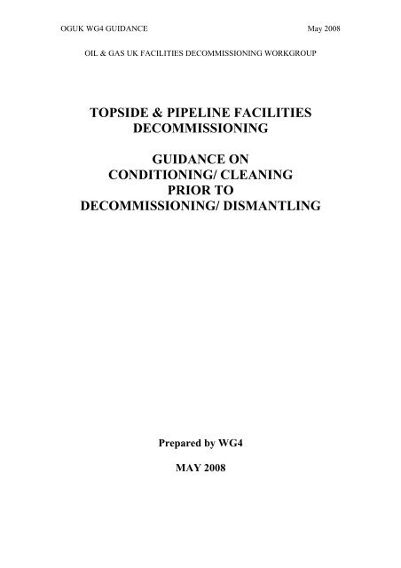 topside & pipeline facilities decommissioning ... - Oil & Gas UK