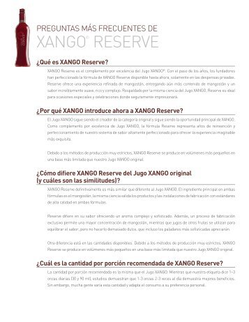 XANGO® RESERVE