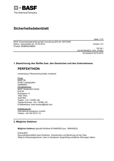 SDB Perfekthion.pdf - BASF Pflanzenschutz Ãsterreich