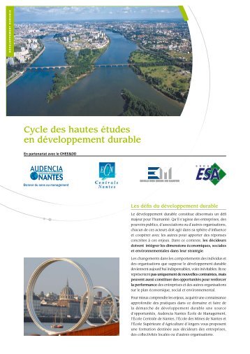 Cycle des hautes études en développement durable - Ecole des ...