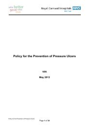 Pressure ulcer prevention policy - the Royal Cornwall Hospitals ...