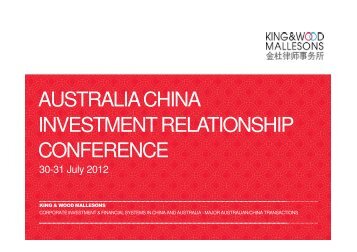 australia china investment relationship conference - Mallesons