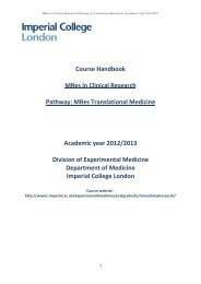 MRes Translational Medicine Academic year 2012/2013 Division of ...