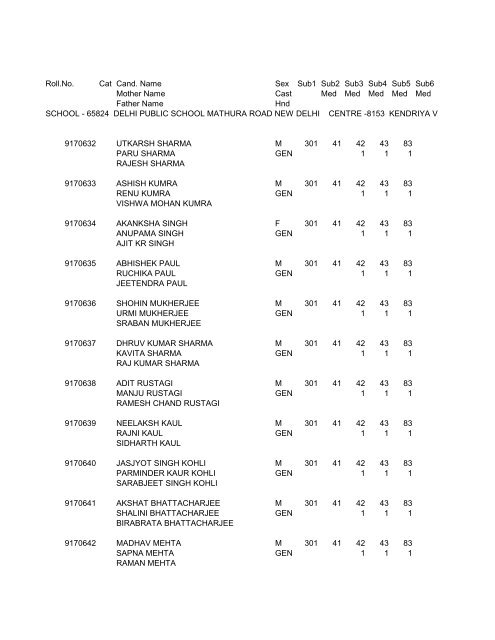 Download in pdf format - Delhi Public School, Mathura Road