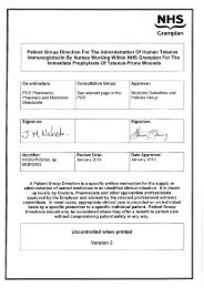 Human Tetanus Immunoglobulin - NHS Grampian