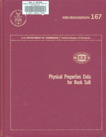 Physical Properties Data for Rock Salt