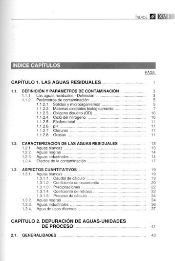 CAPÃ­TULO 1. lAS AGUAS RESIDUAlES CAPÃ­TULO 2 ...