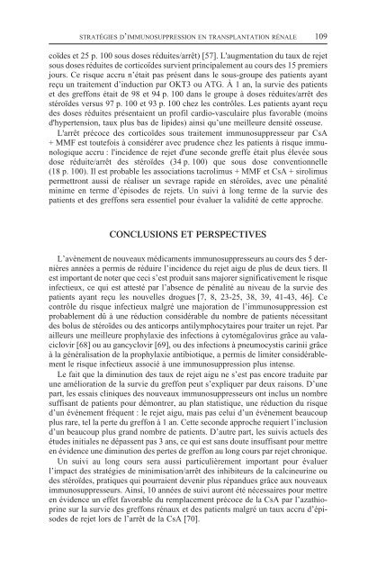 stratégies d'immunosuppression en transplantation rénale au début ...