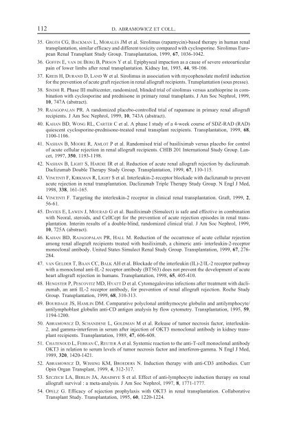 stratégies d'immunosuppression en transplantation rénale au début ...