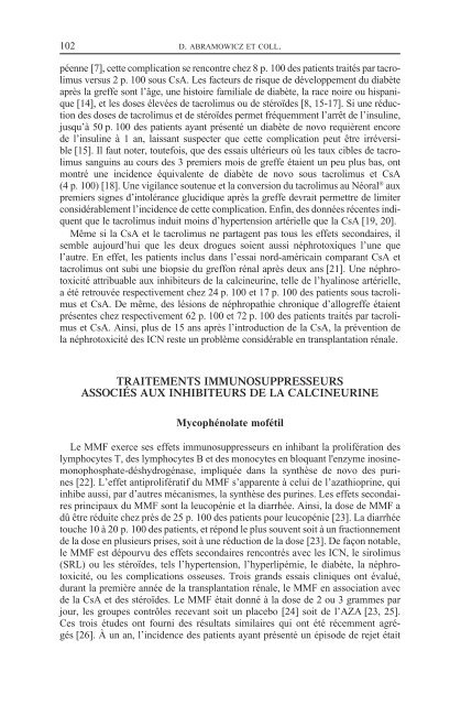 stratégies d'immunosuppression en transplantation rénale au début ...