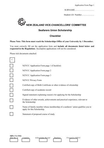 Application Form Page 1