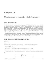 Chapter 10 Continuous probability distributions - Ugrad.math.ubc.ca