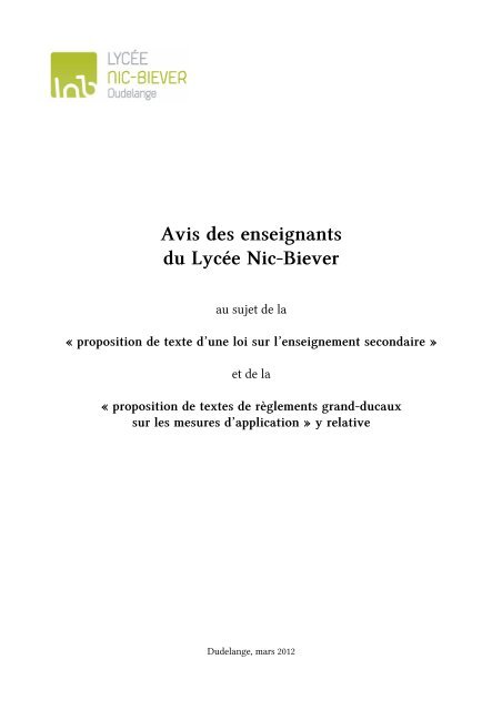 LNB: avis des enseignants - La rÃ©forme du lycÃ©e