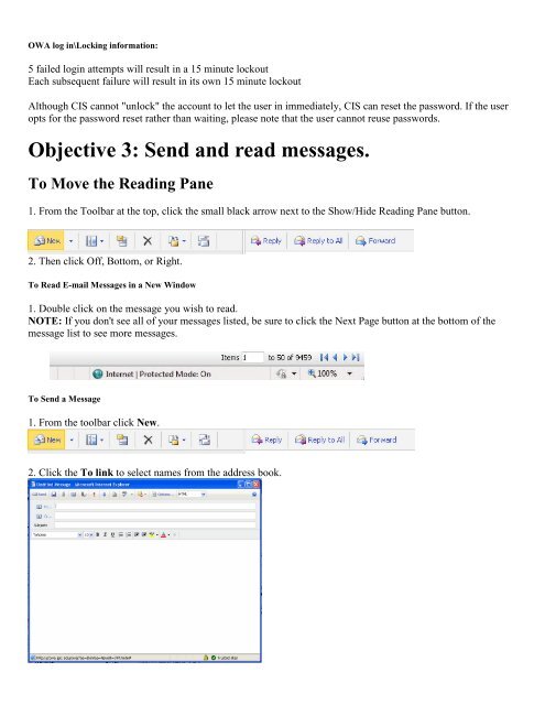 Objective 1: Understand Outlook Web Access (OWA ... - SUNY Delhi