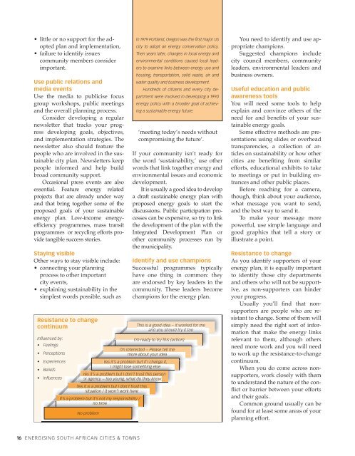 Energising South African Cities & Towns - City Energy Support Unit