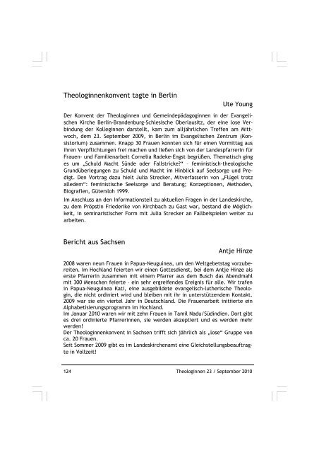 Theologinnen 23 - Konvent evangelischer Theologinnen