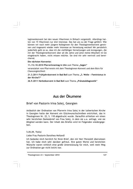 Theologinnen 23 - Konvent evangelischer Theologinnen