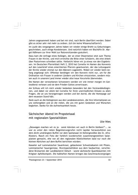 Theologinnen 23 - Konvent evangelischer Theologinnen